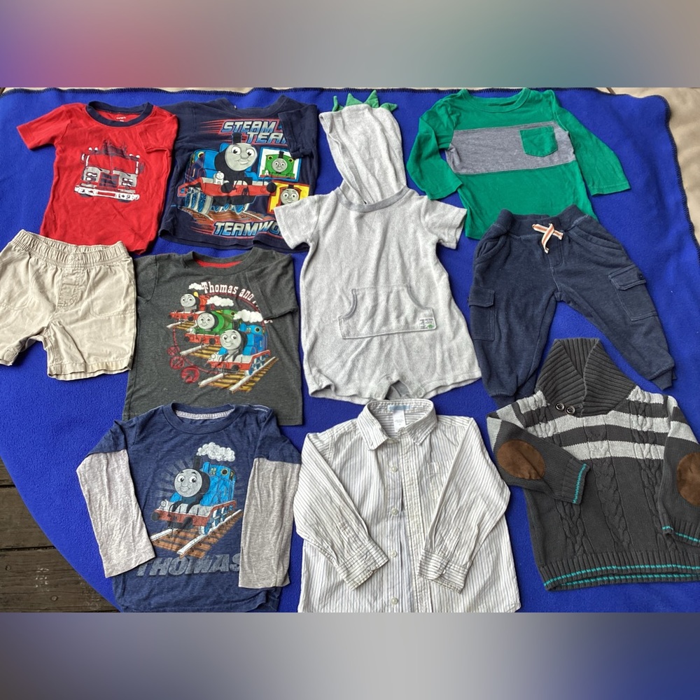 10 PS 24 months boy clothing-cable sweater/hooded bodysuit/shirt/pants/shorts